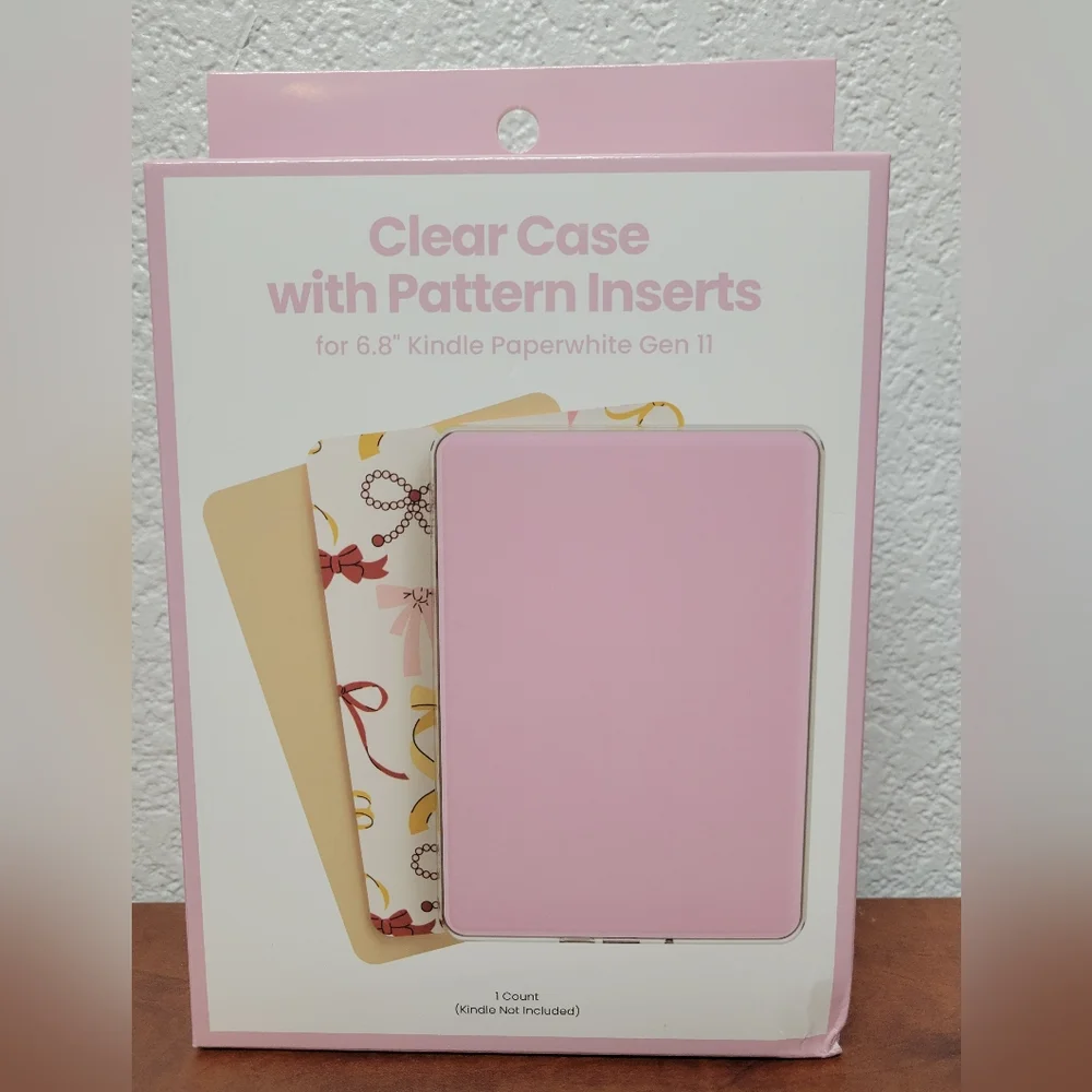 Clear Case With Pattern Inserts For 6.8 Kindle Paperwhite Gen 11 Nib